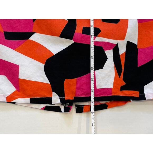 appraisal Ramie Blend Geometric Print Pink, Orange, Pencil Skirt Lined, 14 - Picture 11 of 12